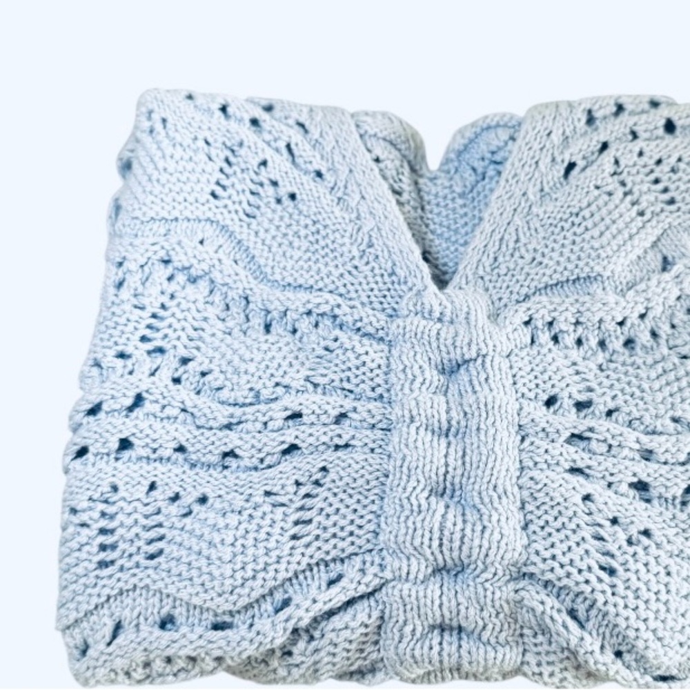 Jessica Simpson Light Blue Crochet Tie-Front Tank - size small - Picture 7 of 7